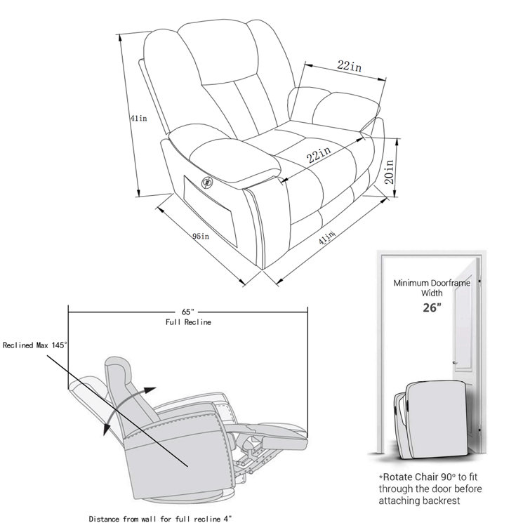 Serta big and tall memory foam massage discount recliner